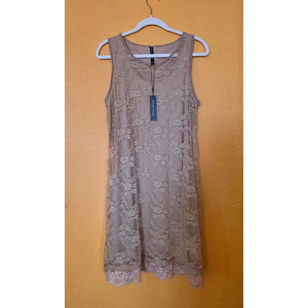 Walter Baker taupe lace dress Size L NWT